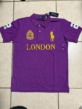 Ralph Lauren Purple  Polo with Yellow Logo Tag